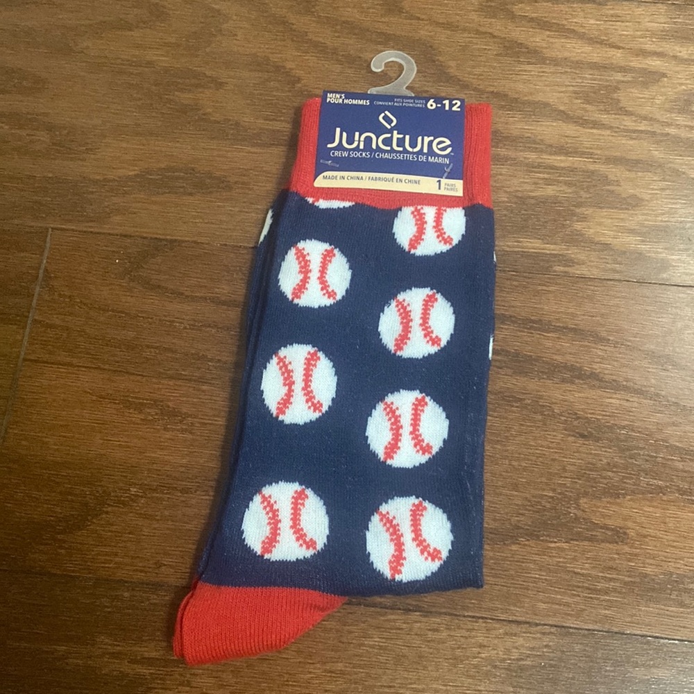 Men’s baseball printed crew socks